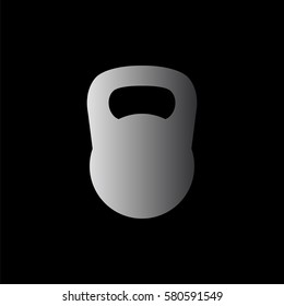 Black kettlebell -  black vector icon