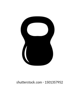 Black kettlebell Vector icon. Bodybuilding illustration symbol.