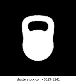 Black kettlebell -  white vector icon