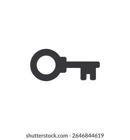 A black key with a circle icon vector