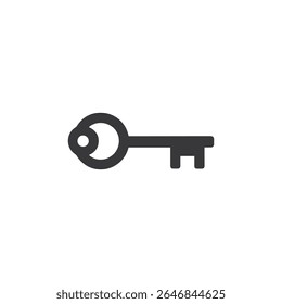 A black key with a circle icon vector
