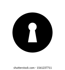 Black key hole icon design. Keyhole icon in modern flat style design. Vector illustration.