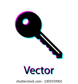 Black Key icon isolated on white background. Vector Illustration