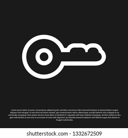 Black Key icon isolated on black background. Vector Illustration