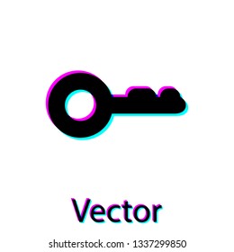 Black Key icon isolated on white background. Vector Illustration