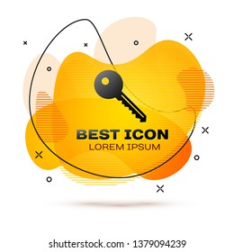 Black Key icon isolated on white background. Fluid color banner. Vector Illustration