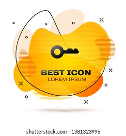 Black Key icon isolated on white background. Fluid color banner. Vector Illustration