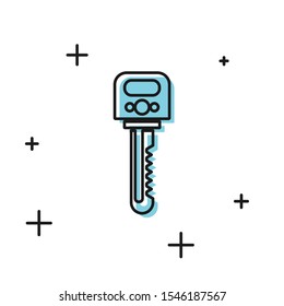 Black Key icon isolated on white background.  Vector Illustration
