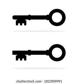 black key icon. isolated on white background. vector illustration