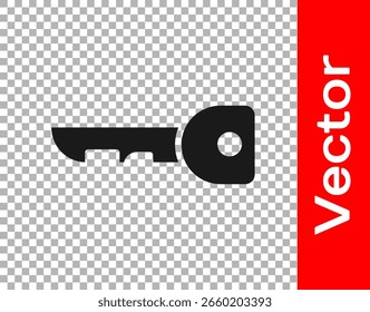 Black Key icon isolated on transparent background.  Vector Illustration