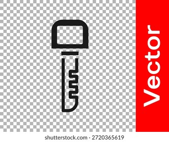 Ícone de Tecla preta isolado no plano de fundo transparente.  Ilustração de vetor