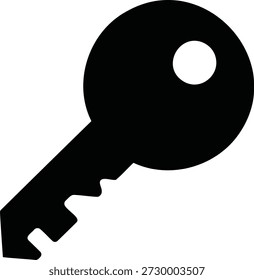 Black key icon isolated on white background vector symbol