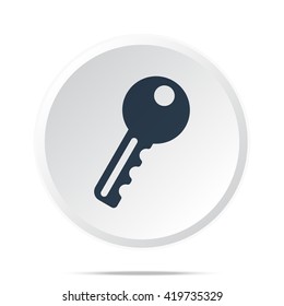 Black Key icon on white web button