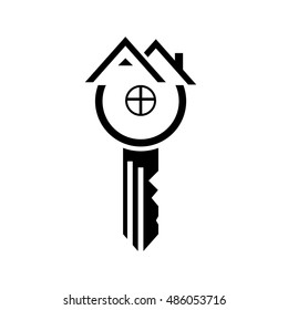 Black key icon on white background.