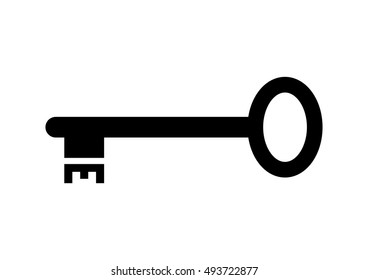 Black key icon on white background