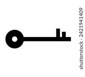 Black Key Icon in trendy flat style isolated on white background. Key symbol for your web site design, app, UI. Vector illustration.Key. monochrome icon. key to success