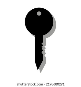 black key icon. Vector illustration. Stock image. 