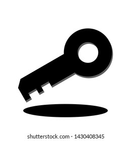 black key isolated on white background. vector illustration
