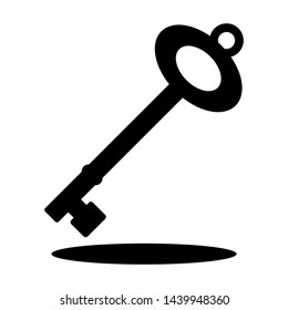 black key isolated on white background. vector illustration