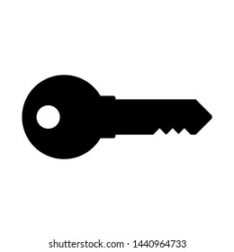 black key isolated on white background. vector illustration