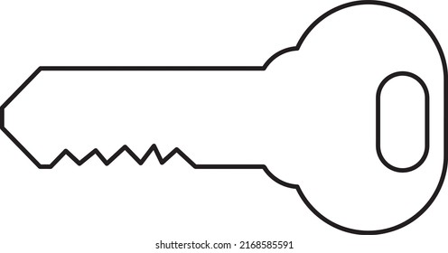 black key isolated on white background. vector illustration line art.eps

