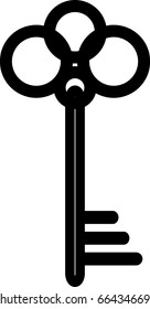 Black Key isolated vector