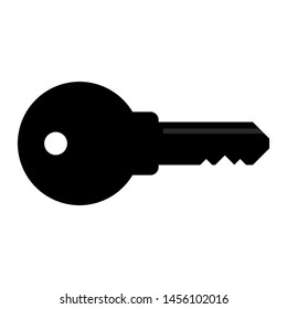 black key; security symbol isolated on white background. vector illustration