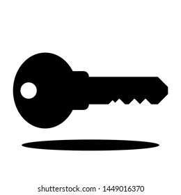 black key with shadow isolated in white background. vector illustration