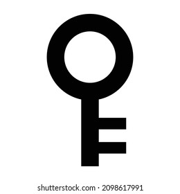 Black key silhouette icon. Vector.
