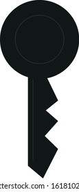 Black Key Vector Sign Flat Design