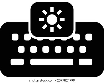 Teclado negro con botón de brillo