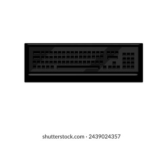teclado negro, tecla enter. Ilustración de vector