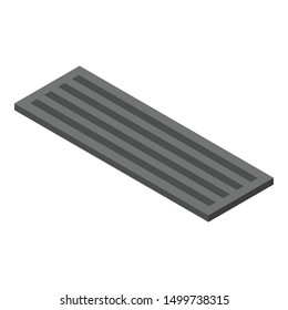 Black keyboard icon. Isometric of black keyboard vector icon for web design isolated on white background