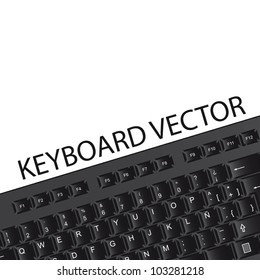 black keyboard with space for copy over white background. vector