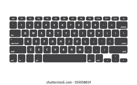 Black Keyboard Stroke QWERTY - Isolated Vector Illustration 
