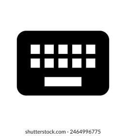 Black keyboard with white keys icon vector design in eps 10