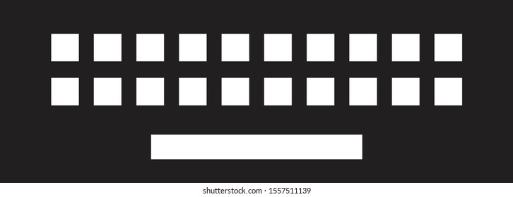 black keyboard wth white buttons graphic vector