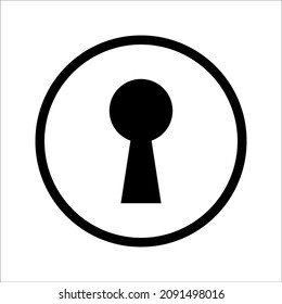 Black keyhole icon design. Keyhole icon in modern flat style design. Vector illustration. on a white background, eps 10.