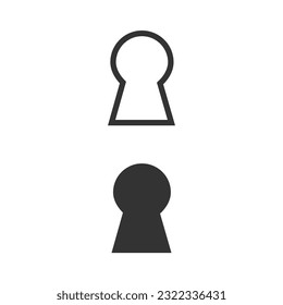 Black Keyhole Icon Vector Design.