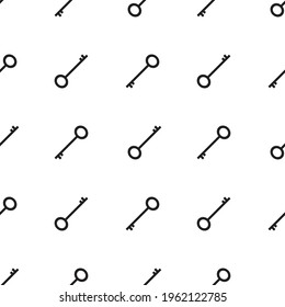 Black keys on white background. Simple style seamless pattern. Vector illustration.