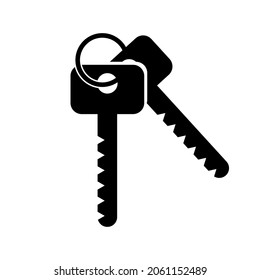 Black keys on white background, icon for design, vector illustration