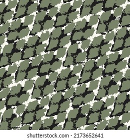 Black, Khaki and White Mottled Textured Grid Pattern