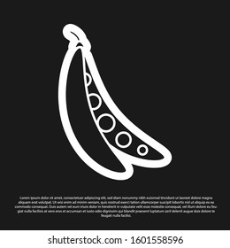 Black Kidney beans icon isolated on black background.  Vector Illustration