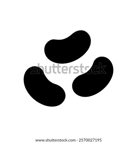 Black kidney beans silhouette vector illustration design on white background.