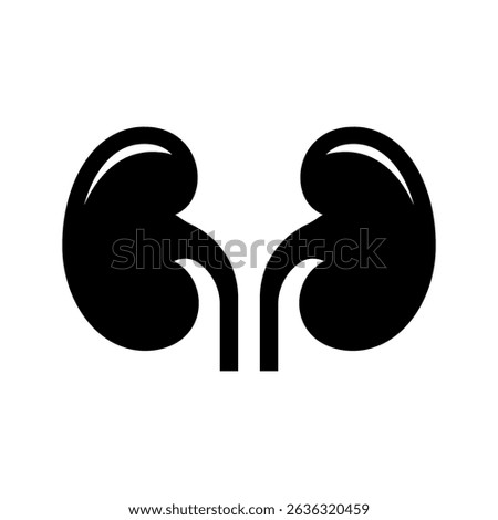 Black kidney icon isolated on white background.