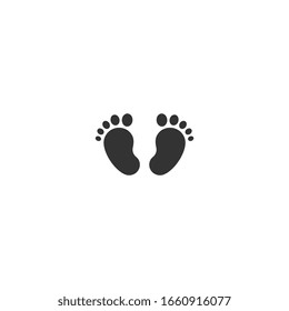 Black kids or baby feet and foot steps. New born, pregnant or coming soon child footprints. Vector illustration isolated on white. 