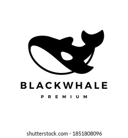 black killer whale logo vector icon illustration