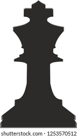 Black king chess piece isolated icon  on white background 
