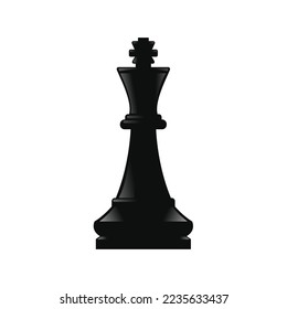 black King Chess pieces battle isolated on white background vector design