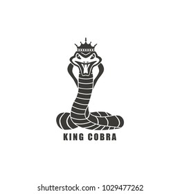 Black king cobra logo template design. Vector illustration.